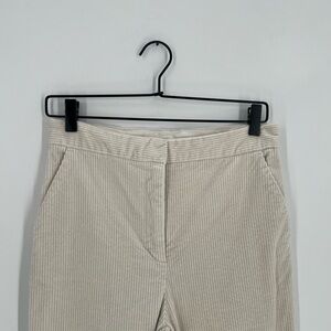 H&M Flared Corduroy High Rise Trousers In Cream